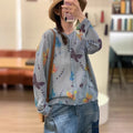 Women's Spring-Summer Casual Fashion Linen Cotton Printed Lightweight Loose Cardigan - Pink