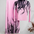 Fashion Elegant Printed Pleated Skirt 2-Piece Set