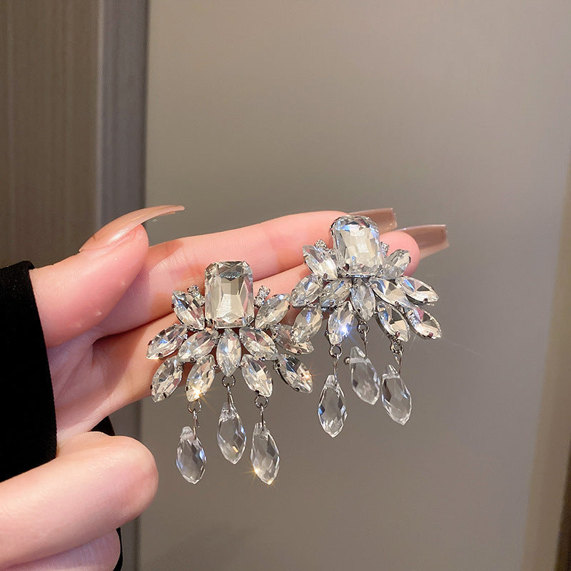 Sparkling Rhinestone Bow Drop Earrings - view 6