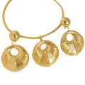 Vintage Breeze Personality Statement Ribbed Earrings Necklace Elegant Feel Copper Gold Plated Accessory 2-Piece Set Overseas Jewelry