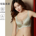 399法式性感薄款兔耳朵缎面内衣女大胸显小调整型聚拢防下垂文胸