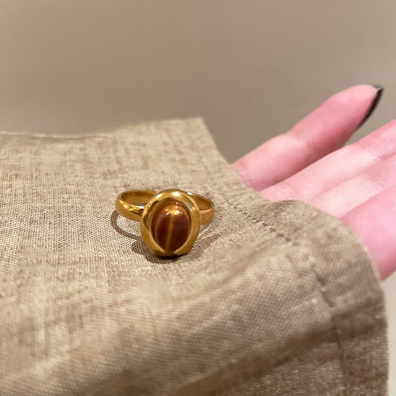 Vintage Tiger's Eye Open Ring - view 8