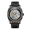 PINTIME Vintage Mechanical Watch Men Retro Openwork Mens Watch Niche Premium Formal Mens Watch