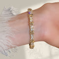 Overseas Real Gold Plated Bow Cross Bangle Women Niche Premium Open End Bracelet Personality Accessory Factory Wholesale