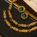 Vintage Imperial Breeze Necklace Retro Simple Versatile Accessory Set Premium Glaze Rhinestone Necklace