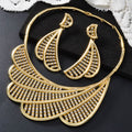 Western New Overseas Shell Mini Set Cubic Zirconia Necklace Bracelet Set Ring Earrings Middle East Bride Accessory Set