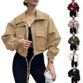 Women's Fall Cropped Jacket 2026 | Trendy Jacket - Khaki