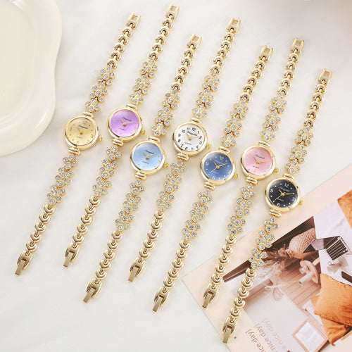 2025 New Quartz Bracelet Watch Fashionable Western Southeast Asia Cross-Border Bestseller Rhinestone Round Dial