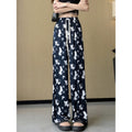 Summer Chinese Casual Printed Wide Leg Pants
