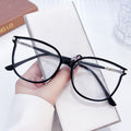 New Anti-Blue-Light Reading Ultra-Light Bare Face Crystal Big Frame Glasses Women Artsy Frame Hyperopia Glasses Versatile Plano