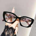 Presbyopia Glasses Retro Leopard Bag Flower Fashionable Seniors Single Vision Trendy Personality Big Frame Anti-Blue-Light Reading