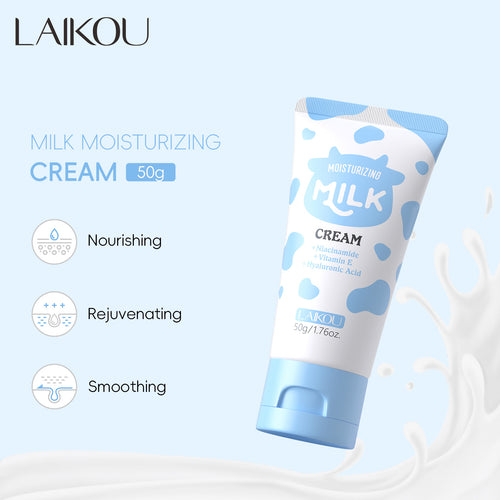 跨境LAIKOU牛奶保湿霜50g补水保湿滋润外贸全英文face cream批发