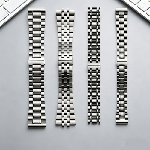 Custom Unisex 7 Bead Steel Band Fits Tissot Western Longines 5 Links Stainless Flat Opening Precision Steel Watch Band
