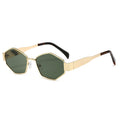 Overseas Sunglasses New Quilted Shape Arc de Triomphe Influencer Fashionable Glasses Metal Small-Frame Polygon Sunshade Sunglasses