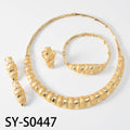 Dubai 18k Gold Plated Pendant Earrings Bangle Ring Jewelry Long Wall Pattern Set India Africa Bride Jewelry