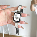 Fits Apple watchs11 Watch Band Niche New s10s9 Watch Chain Women Metal Leather Trim Premium
