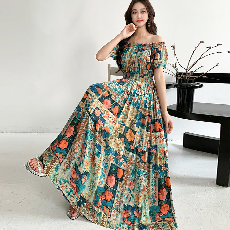Women's Bohemian Floral Elastic Dress + Skirt + Long Skirt 2026 - 1-1#