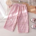 Girls' Plaid Wide-Leg Pants - Trendy Young Girls