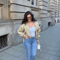 Lapel Collar Cropped Jacket