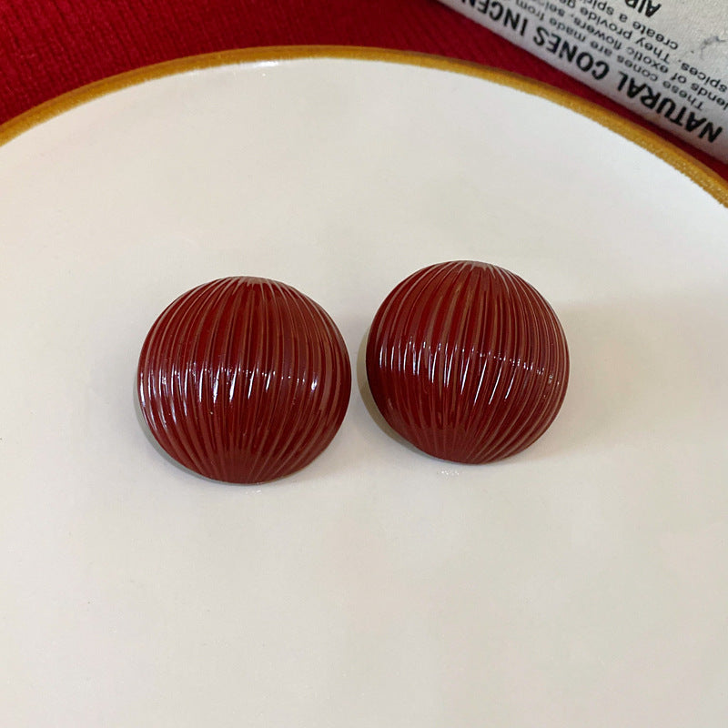 Round Striped Metal Statement Hoop Earrings - view 7