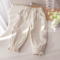 Girls' Flower Embroidered Joggers