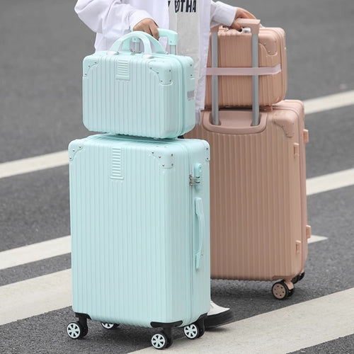 行李箱女网红复古20寸小型旅行拉杆箱24寸学生皮箱静音轮耐用