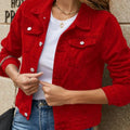 Women's Fashion Lapel Collar Cropped Neckline Jacket 2026 | Trendy Jacket - Black