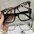 Square Blue-Light Glasses Unisex Bare Face Stud Glasses Frame Stylish Western Versatile Wear Jewelry Plano
