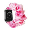 For apple iwatch Tie-Dye Rainbow Satin Large Cord Hair Tie Watch Band Stretch Apple Band Wholesale Custom