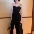 Lucerne Style Heavy Embroidery Ramie Tencel Fitted Camisole Dress