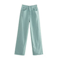 Korean Retro High Waist Loose Wide Leg Straight Leg Pants