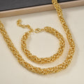 Vintage Personality Asymmetric Bracelet Necklace Design Detail Line Chain Jewelry Set