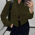 Women's Fall Stand Collar Jacket 2026 | Trendy Jacket - Black
