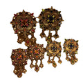 Vintage EU Style Retro Cutout Square Brooch Stud Imperial Breeze Versatile Wear With Piece Set Wear