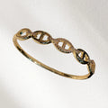 Coated Platinum Full Diamond Pig Nose Bracelet Light Luxury Premium Accessory Bangle Cross-Border Hit Gold Yellow Color Hand Jewelry Wholesale