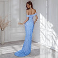 Women's Off-Shoulder Sequin Slim Fit Sexy Evening Gown Party