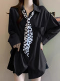 Women's Summer Casual Elegant Long Sleeve Loose Shirt 2026 | Casual Shirt - Rose Red