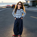 Girls' Striped Knit Cardigan & Jeans Set