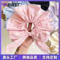 Gem Li Custom Elegant Solid Bow Large Cord Hair Tie Simple Premium Solid Versatile Bun Head Flower Hair Accessory