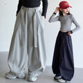 Girls' Belted Wide-Leg Balloon Pants