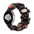 For Samsung Bracelet 20mm / 22mm Large Cord Flower Print Hair Tie Fashionable Personality Samsung Smart Watch With