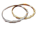 Neo-Chinese Simple Set Cubic Zirconia Slub Bangle Copper Gold Plated Thick Plated Rise Step Elegant Premium Hand Jewelry