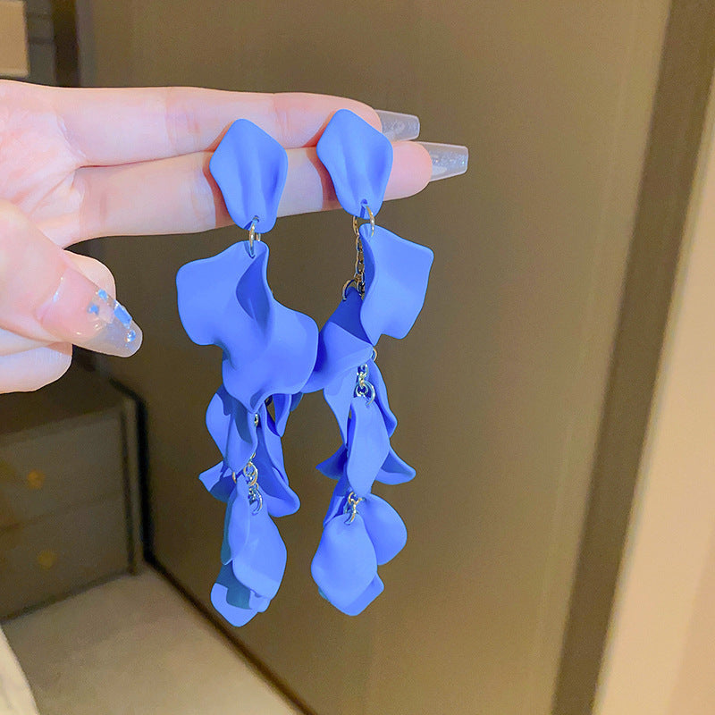 Klein Blue Flower Heart Geometric Earrings - view 3