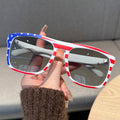 Overseas Amazon Retro Stud Sunglasses Men Fashionable Flag Sunglasses Resin Fabric Sun-Proof Sunshade Sunglasses
