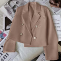 Women's Fall Korean Fashion Plus Size Loose Cropped Jacket + Top 2026 - Off White