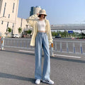 Women's High Waist Straight Flared Wide Leg Jeans