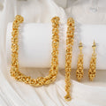 Overseas Western Bold 3-Piece Set No Fade Line Wrap Chain Necklace Bracelet Set Earrings Set In Stock