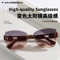 2026 New Overseas Women Sunglasses Rimless Photochromic Men Fashionable Glasses sunglasses Trendy Light Luxury
