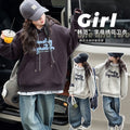 Girls' Hooded Pullover Top - Spring/Fall New Style
