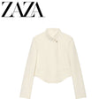 Women's Casual Fashion Cropped Blazer 2026 - Apricot